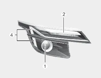 Kia Seltos front headlamp Type B bulb position diagram