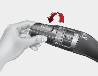 Kia Seltos position and tail lamps switched on