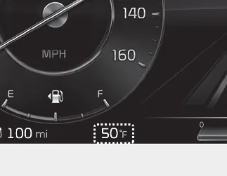 Kia Seltos outside temperature gauge Type B display