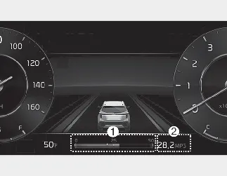 Kia Seltos Type B cluster fuel economy display