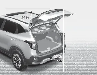 Kia Seltos power liftgate clearance and safety area