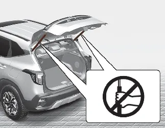 Kia Seltos power liftgate support strut safety notice