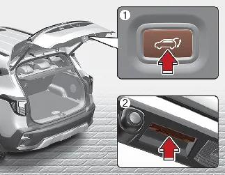 Kia Seltos power liftgate reset buttons and switch location