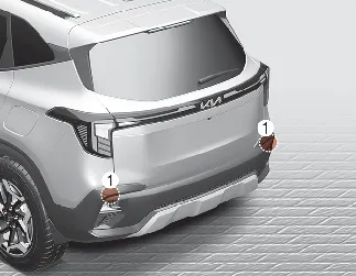 Kia Seltos RCCA rear corner radar detecting sensor location