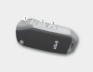 Kia Seltos folding key remote keyless entry buttons