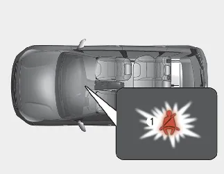Kia Seltos driver's seat belt warning light on the instrument cluster