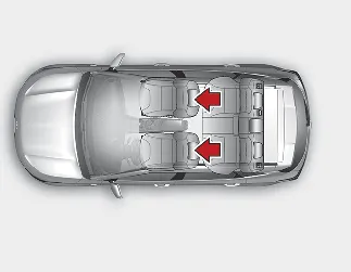 Kia Seltos front seat headrest position for driver and passenger