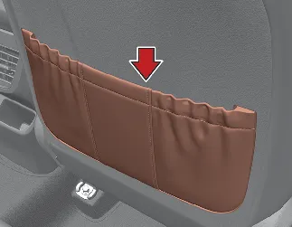 Kia Seltos front seatback pocket location for small lightweight items