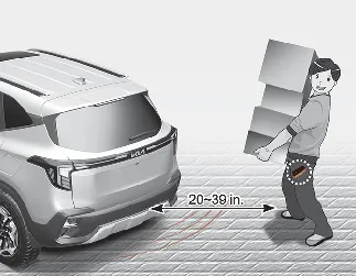 Kia Seltos smart liftgate detection area behind vehicle