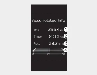 Kia Seltos accumulated driving information Type A display