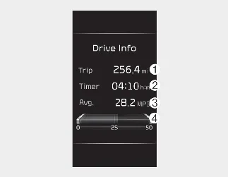 Kia Seltos Drive Info mode Type A display