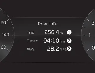 Kia Seltos Drive Info mode Type B display