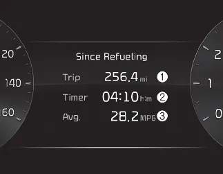 Kia Seltos Since Refueling mode Type B display