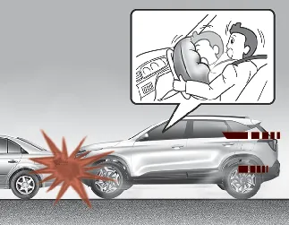 Kia Seltos front air bag inflation condition during a frontal collision